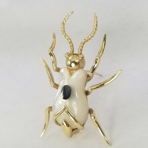 Winc Robert Wander 14K Gold Pearl Beetle Brooch